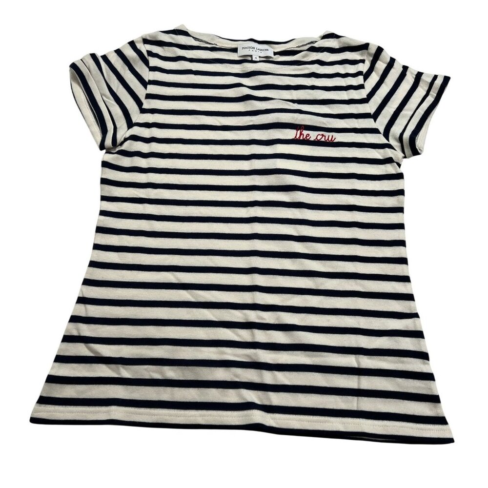 Maison Labiche Striped The Cru Top in Black White